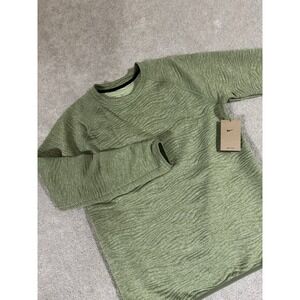 Nike Tour Dri-Fit Golf Crew Sweat shirt Mens M Green Sand Trap Rake Design $105